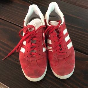 Red adidas Gazelles